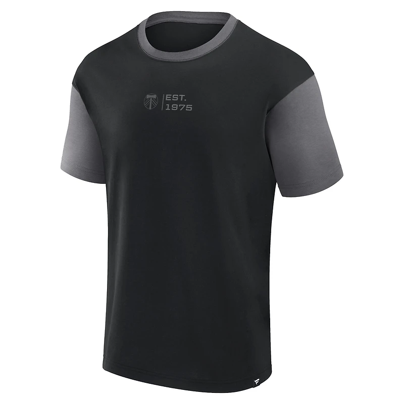 T-shirt de récupération noir Portland Timbers marque Fanatics pour hommes