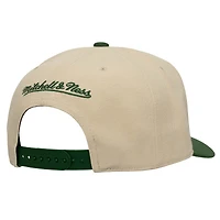 Men's Mitchell & Ness  Cream/Green Portland Timbers Upside Down Pro Pinch Snapback Hat