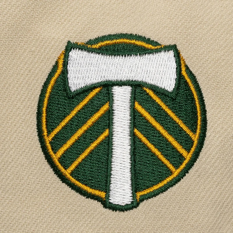 Men's Mitchell & Ness  Cream/Green Portland Timbers Upside Down Pro Pinch Snapback Hat