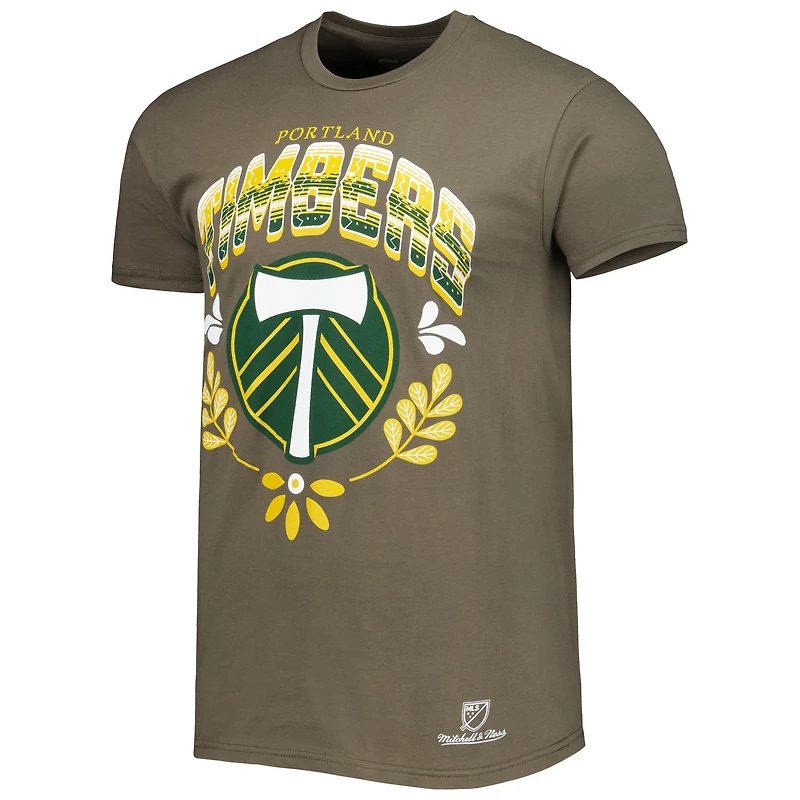 Men's Mitchell & Ness Olive Portland Timbers Serape T-Shirt