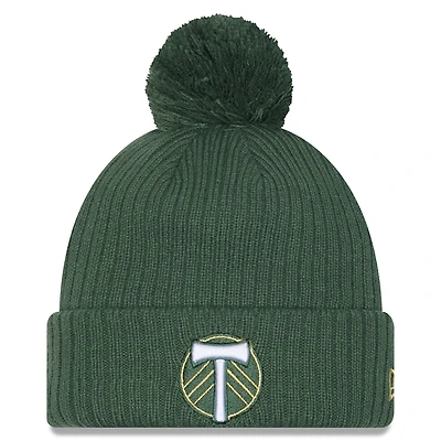 Men's New Era  Green Portland Timbers 2025 Jersey Hook Cuff Knit Hat with Pom