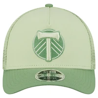 Casquette de camionneur ajustable 9FORTY A-Frame verte des Portland Timbers pour homme de New Era