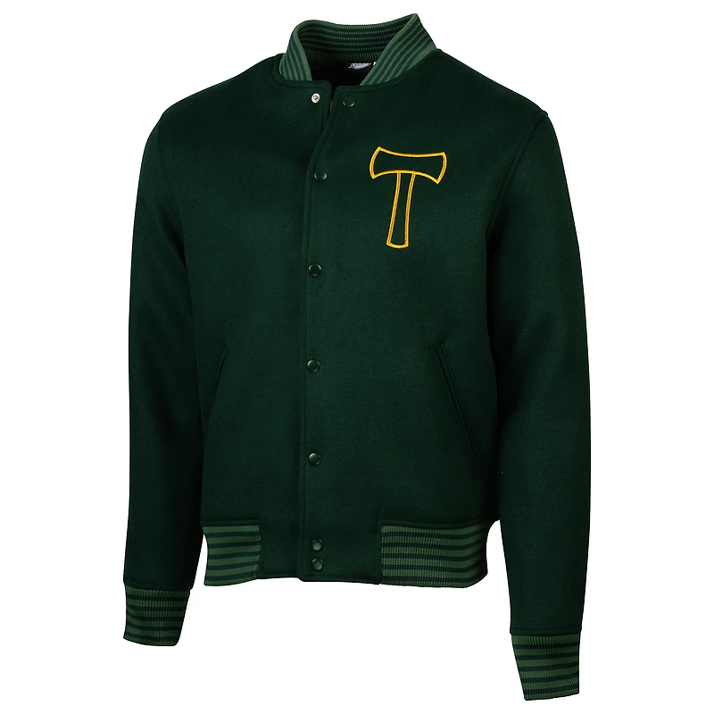 Men's Sport Design Sweden  Green Portland Timbers 2025 Jersey Hook Full-Snap Wool Varsity Jacket
