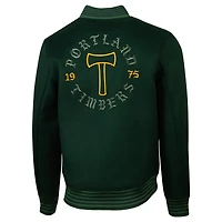 Men's Sport Design Sweden  Green Portland Timbers 2025 Jersey Hook Full-Snap Wool Varsity Jacket