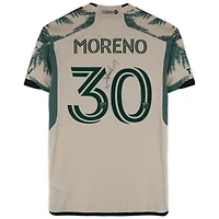 Maillot adidas beige dédicacé n° 30 des Portland Timbers de Santiago Moreno pour la saison 2024 de la MLS - Taille S