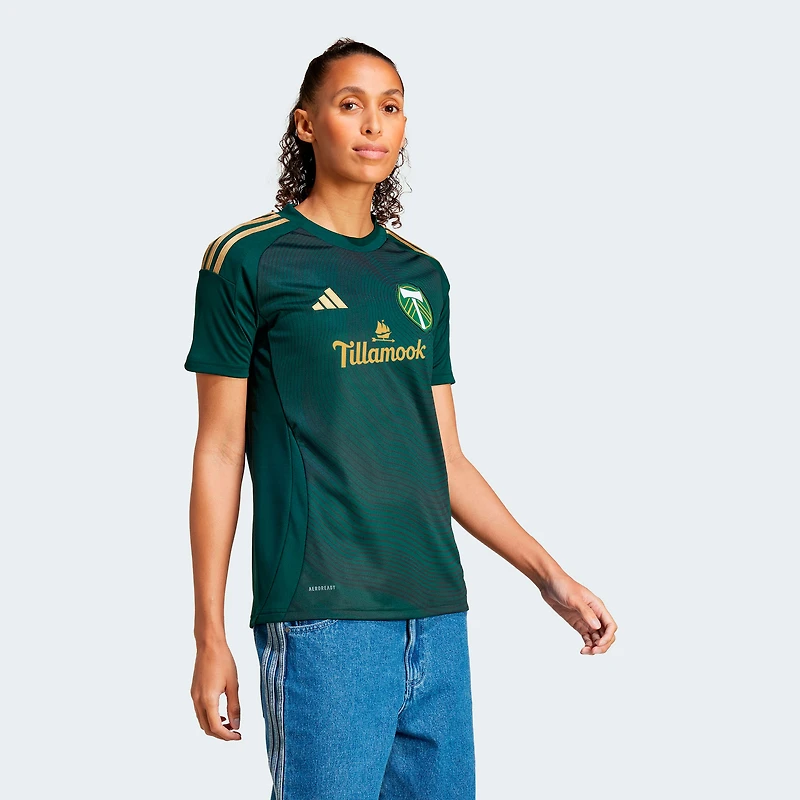 Maillot adidas Portland Timbers 2025 Forever Green & Gold Replica pour femme