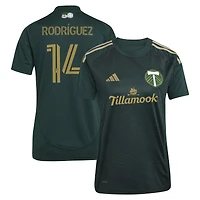 Women's adidas Jonathan Rodríguez Green Portland Timbers 2025 Forever & Gold Replica Player Jersey