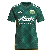 Women's adidas Santiago Moreno Green Portland Timbers 2023 Plaid Kit Replica Jersey