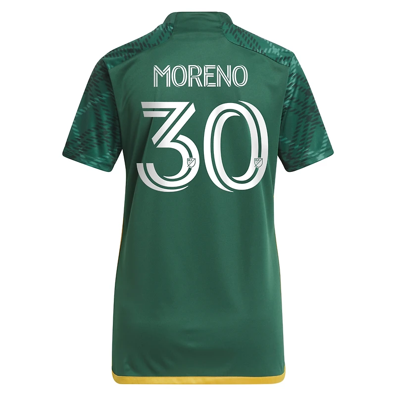 Women's adidas Santiago Moreno Green Portland Timbers 2023 Plaid Kit Replica Jersey