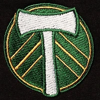 Women's Antigua Black/White Portland Timbers Harbor Raglan Half-Zip Jacket