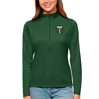 Haut à enfiler glissière quart de Portland Timbers Tribute Antigua Forest Green pour femme