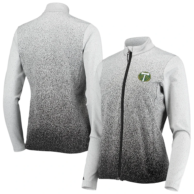 Veste zippée intégrale Antigua blanche/noire Portland Timbers Guide pour femme