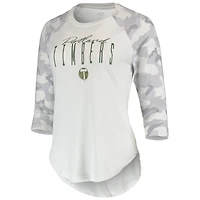 Haut raglan à manches 3/4 composite Portland Timbers pour femme Concepts Sport blanc/gris