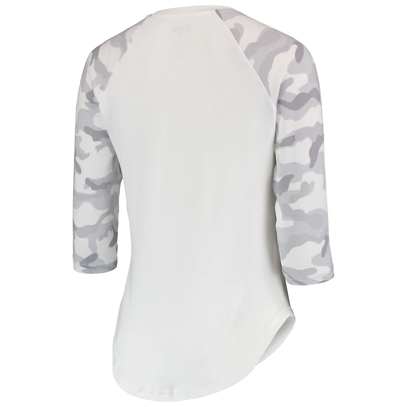 Haut raglan à manches 3/4 composite Portland Timbers pour femme Concepts Sport blanc/gris