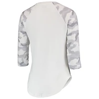 Haut raglan à manches 3/4 composite Portland Timbers pour femme Concepts Sport blanc/gris