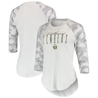 Haut raglan à manches 3/4 composite Portland Timbers pour femme Concepts Sport blanc/gris