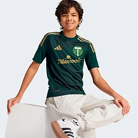 Maillot adidas vert Portland Timbers 2025 Forever Green & Gold Replica pour jeunes