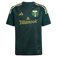 Maillot adidas vert Portland Timbers 2025 Forever Green & Gold Replica pour jeunes