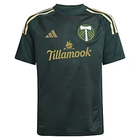 Maillot de joueur réplique vert et or pour toujours des Portland Timbers 2025 Jonathan Rodríguez adidas jeunes