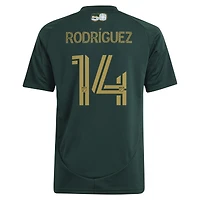 Maillot de joueur réplique vert et or pour toujours des Portland Timbers 2025 Jonathan Rodríguez adidas jeunes