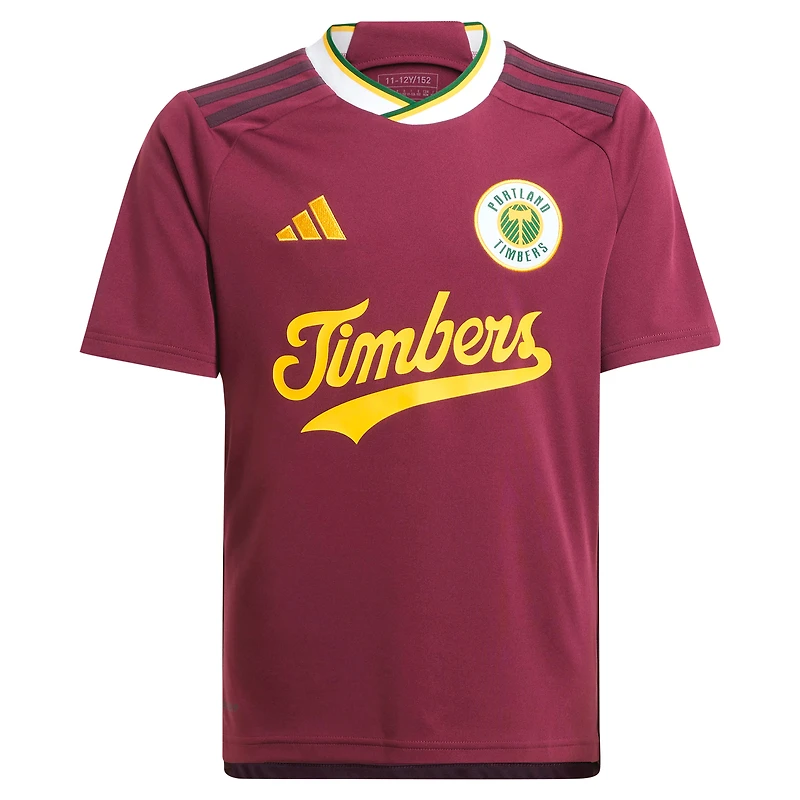 Youth adidas  Red Portland Timbers 2024 Archive Replica Jersey