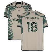 Zac McGraw Portland Timbers Autographed Match-Used #18 Tan adidas Jersey from the 2024 MLS Season - Size L