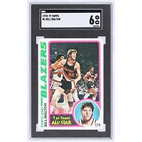 Carte de Bill Walton, Portland Trail Blazers, saison 1978-79, Topps n° 1, authentifiée par SGC (6 cartes).
