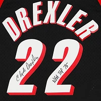 Clyde Drexler Black Portland Trail Blazers Autographed Mitchell & Ness 1991-92 Swingman Jersey with "NBA Top 75" Inscription