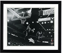 Clyde Drexler Portland Trail Blazers Autographed 16" x 20" Black & White Dunk Photograph