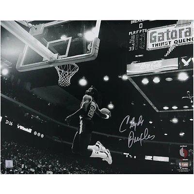 Clyde Drexler Portland Trail Blazers Autographed 16" x 20" Black & White Dunk Photograph 
