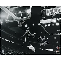 Clyde Drexler Portland Trail Blazers Autographed 16" x 20" Black & White Dunk Photograph