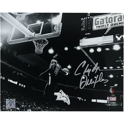 Clyde Drexler Portland Trail Blazers Autographed 8" x 10" Black & White Dunk Photograph 