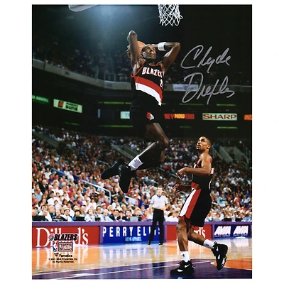Clyde Drexler Portland Trail Blazers Autographed 8" x 10" Two Hand Dunking Photograph