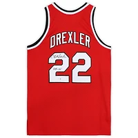 Clyde Drexler Portland Trail Blazers Autographed Red Mitchell and Ness Swingman Jersey with "HOF 04" Inscription