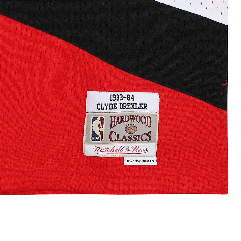 Clyde Drexler Portland Trail Blazers Autographed Red Mitchell and Ness Swingman Jersey with "The Glide" Inscription