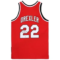 Clyde Drexler Portland Trail Blazers Autographed Red Mitchell and Ness Swingman Jersey