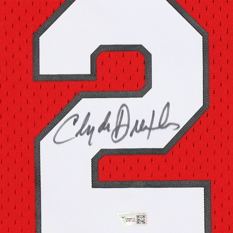 Clyde Drexler Portland Trail Blazers Autographed Red Mitchell and Ness Swingman Jersey
