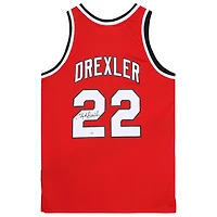 Clyde Drexler Portland Trail Blazers Autographed Red Mitchell and Ness Swingman Jersey