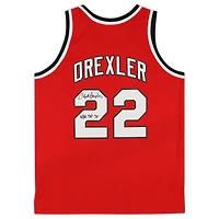 Clyde Drexler Red Portland Trail Blazers Autographed Mitchell & Ness 1983-84 Swingman Jersey with "NBA Top 75" Inscription