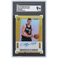 Carte de recrue autographiée de Donovan Clingan (Portland Trail Blazers) 2024-25 Panini Prizm Deca Gold Prizm Signature #PDS-CLI #8/10 authentifiée par SGC (n° 9)