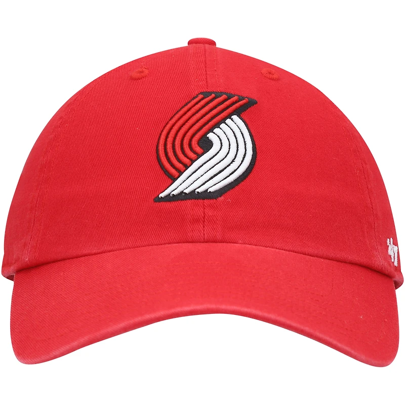 Men's '47  Red Portland Trail Blazers Core Logo Clean Up Adjustable Hat