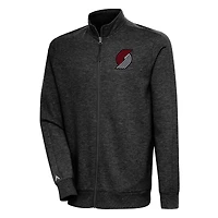 Veste zippée intégrale Antigua Heather Black Portland Trail Blazers Action pour homme