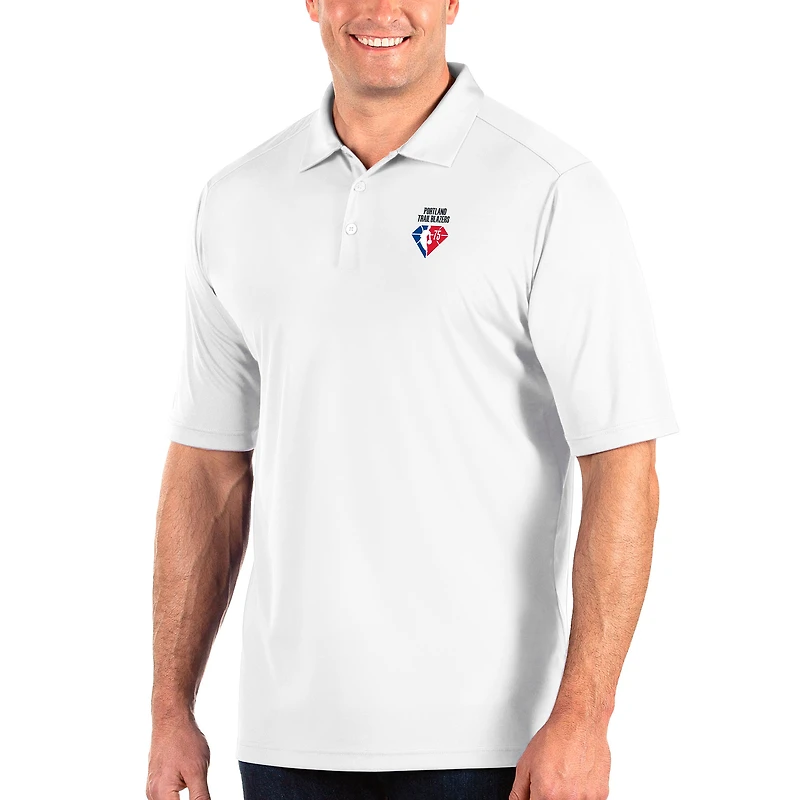 Men's Antigua White Portland Trail Blazers NBA 75th Anniversary Big & Tall Tribute Polo