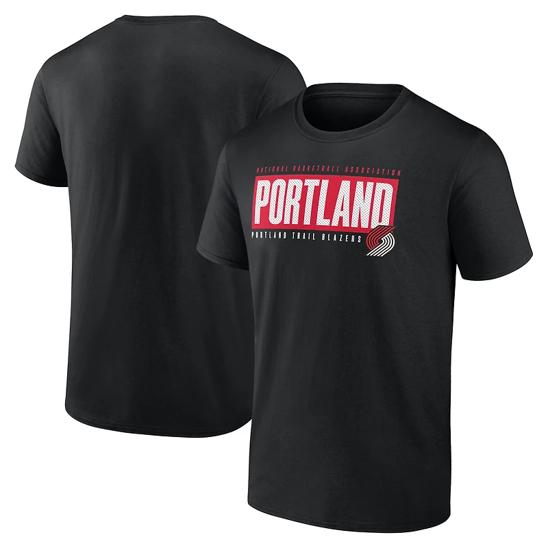 Men's Black Portland Trail Blazers Blocked Out T-Shirt