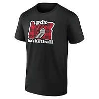 T-shirt noir pour homme, demi-terrain offensif, Portland Trail Blazers