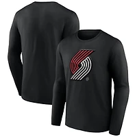 Men's  Black Portland Trail Blazers Midnight Mascot Long Sleeve T-Shirt