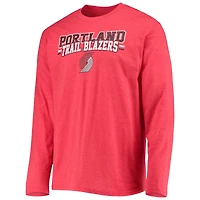 Ensemble de nuit Concepts Sport noir/rouge Portland Trail Blazers avec haut à manches longues et pantalon pour homme