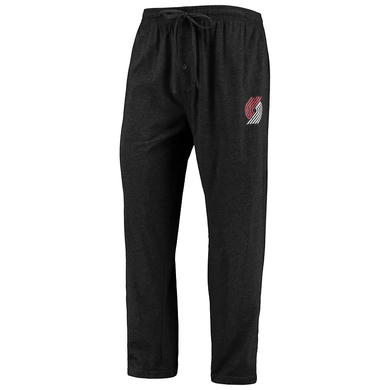Ensemble de nuit Concepts Sport noir/rouge Portland Trail Blazers avec haut à manches longues et pantalon pour homme