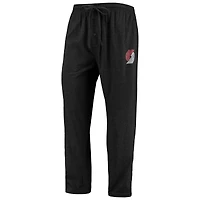 Ensemble de nuit Concepts Sport noir/rouge Portland Trail Blazers avec haut à manches longues et pantalon pour homme