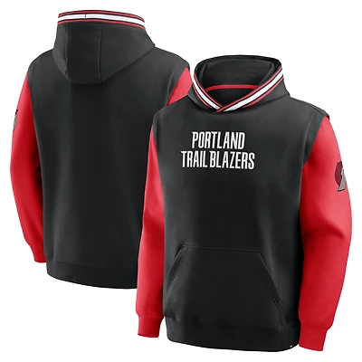 Men's Fanatics  Black/Red Portland Trail Blazers Half Court Shot Clock Fastbreak Hoodie